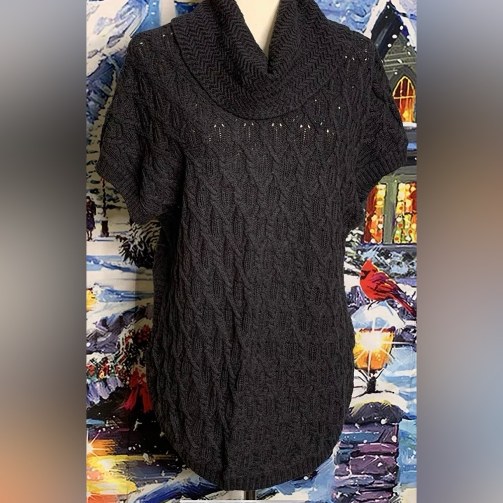 Eight Eight Eight Gray Cowl Neck Sweater Size Large - Picture 12 of 12